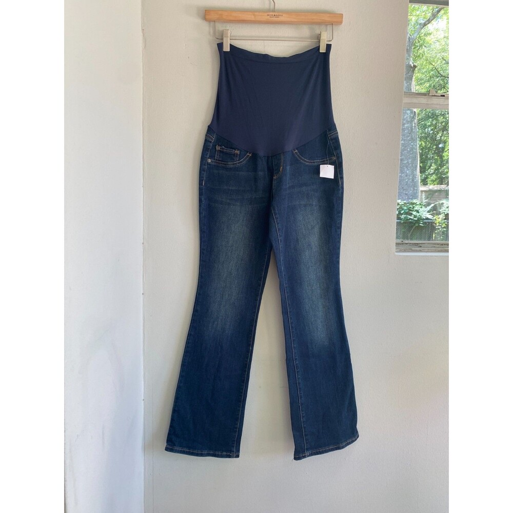 NEW Motherhood Maternity Indigo Blue Jeans Bootcut Petite XS Secret fit Stretch